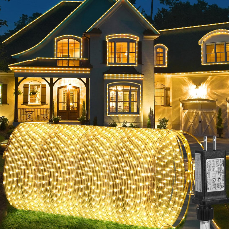 184ft 1000LED Rope Lights Outdoor LED Rope Lights Plug in String Lights Waterproof 8 Modes The Holiday Aisle